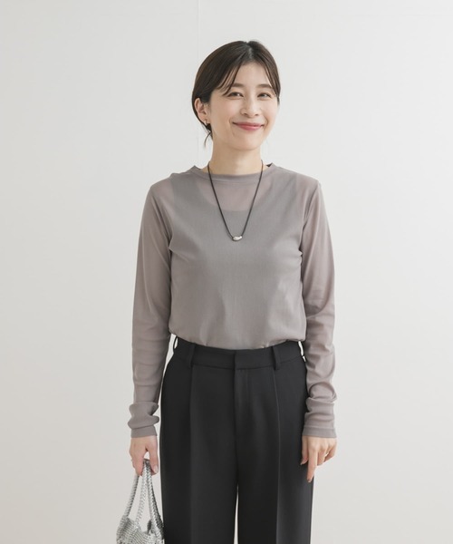 URBAN RESEARCH DOORS（アーバンリサーチドアーズ）の「チュールロングTシャツ（Tシャツ/カットソー・レディース・オフホワイト/グレー・MEDIUM）」の20枚目の写真