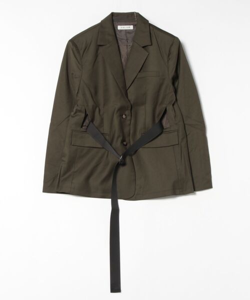 Bou Jeloud(ブージュルード)の「CUTOUT WAIST BELT JACKET(テーラードジャケット・レディース・カーキ・FREE)」の1枚目の写真