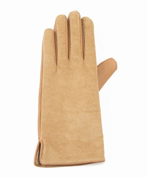LE VERNIS（ル・ベルニ）の「LE VERNIS(ル・ベルニ)Corduroy gloves（手袋・レディース・ライトグリーン・FREE）」の2枚目の写真
