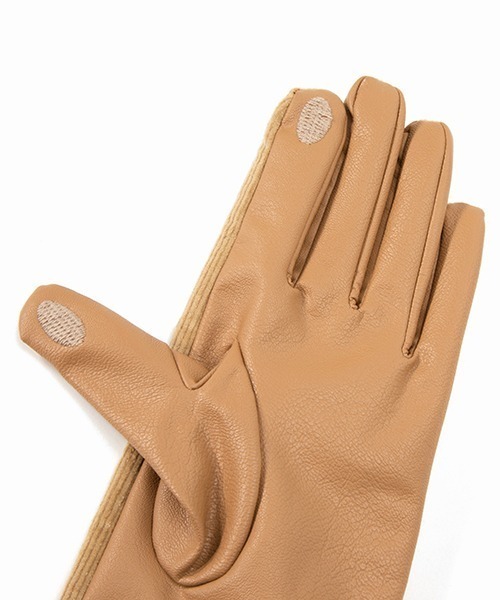 LE VERNIS（ル・ベルニ）の「LE VERNIS(ル・ベルニ)Corduroy gloves（手袋・レディース・ライトグリーン・FREE）」の6枚目の写真