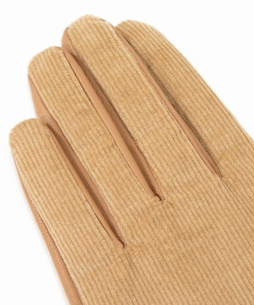 LE VERNIS（ル・ベルニ）の「LE VERNIS(ル・ベルニ)Corduroy gloves（手袋・レディース・ライトグリーン・FREE）」の5枚目の写真
