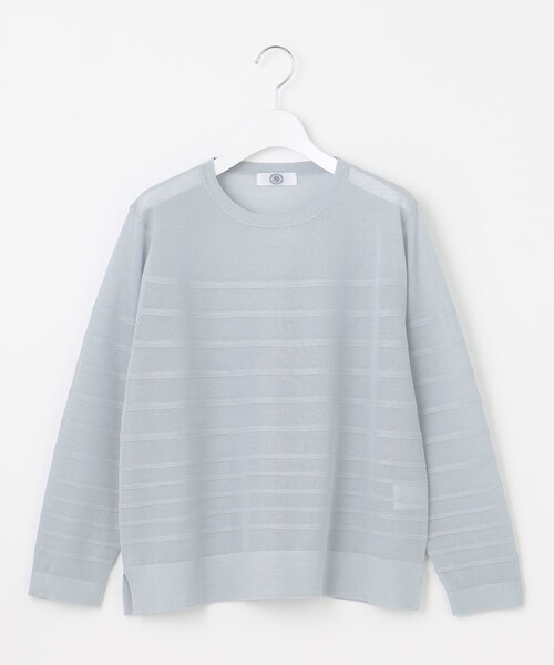 J.PRESS(ジェイプレス)の「【WEB限定・洗える】Vis/Peスパーク シアー ボーダー ニット(ニット/セーター・レディース・ブラウン系1/サックスブルー系1/ブラック系1/ダルブルー系1・MEDIUM/LARGE)」の15枚目の写真