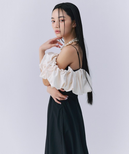 ※るぴ※ eimy istoire ♡ ギャザーフリルオフショルワンピース セール】ギャザーフリルオフショルワンピース（ワンピース