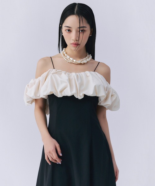 eimy istoire ギャザーフリルオフショルワンピース M セール】ギャザーフリルオフショルワンピース（ワンピース