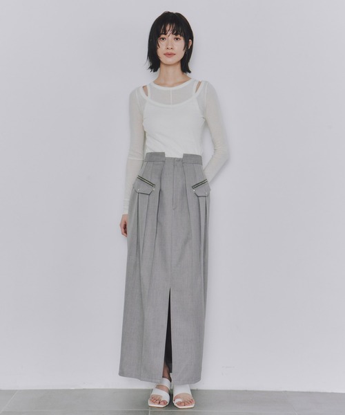 UNITED TOKYO フィットスウェットスカート カバーシェイプアシメスカート(1 GREY): : ウィメンズ｜UNITED
