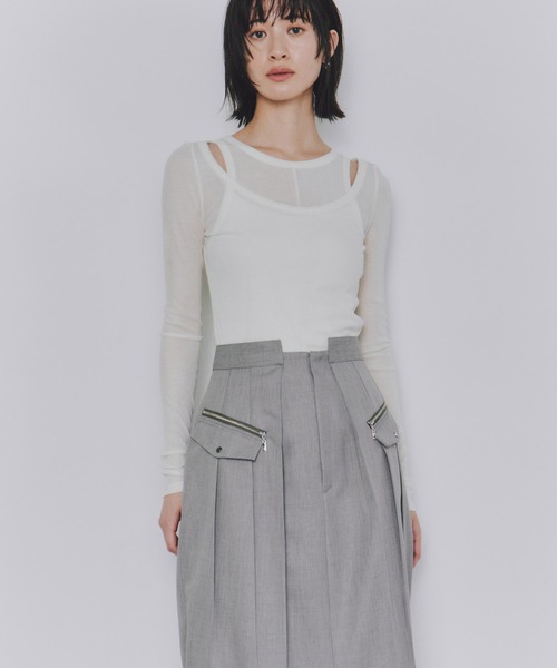 UNITED TOKYO タックプレスタイトスカート 【ocoge.】 タックプレスタイトスカート(1 GREY): : ウィメンズ｜UNITED