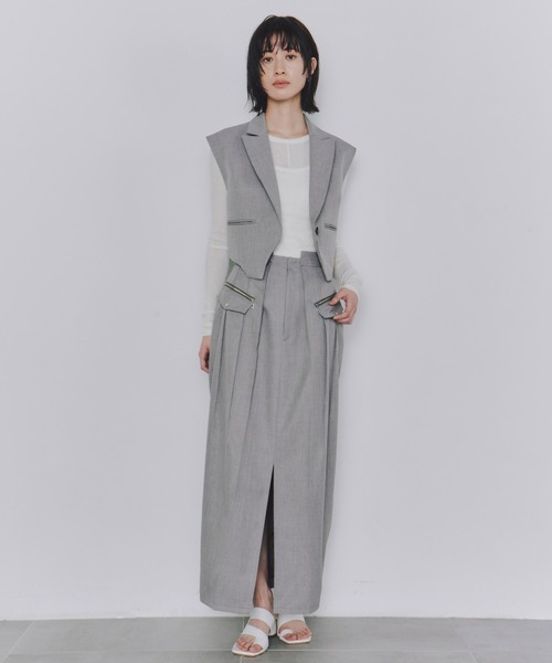 UNITED TOKYO タックプレスタイトスカート 【ocoge.】 タックプレスタイトスカート(1 GREY): : ウィメンズ｜UNITED