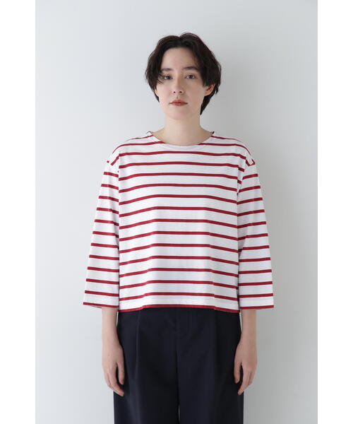 human woman(ヒューマンウーマン)の「◆ハイゲージボーダープルオーバー(Tシャツ/カットソー・レディース・ダークインディゴブルー/レッド系その他4・MEDIUM)」の13枚目の写真