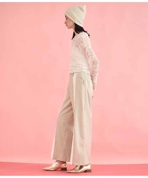 Settimissimo（セッティミッシモ）の「センターライン ホックデザイン スリット パンツ（その他パンツ・レディース・ダークグレー/ベージュ・FREE）」の10枚目の写真