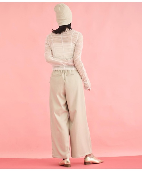 Settimissimo（セッティミッシモ）の「センターライン ホックデザイン スリット パンツ（その他パンツ・レディース・ダークグレー/ベージュ・FREE）」の11枚目の写真