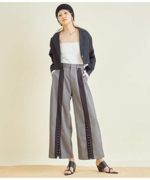 Settimissimo（セッティミッシモ）の「センターライン ホックデザイン スリット パンツ（その他パンツ・レディース・ダークグレー/ベージュ・FREE）」の22枚目の写真