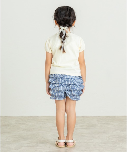 Sugar Gloss ゴールドラメ入りフリル付きデニムショートパンツ 本命ギフト Sugar Gloss ゴールドラメ入りフリル付きデニム