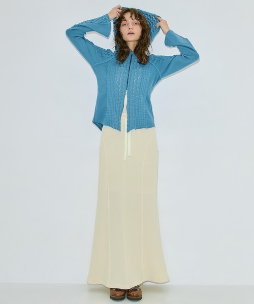 PUBLIC TOKYO(パブリックトウキョウ)の「【残りわずか】ジャジースウェットマーメードスカート(スカート・レディース・アイボリー/グレー・1/2)」の5枚目の写真