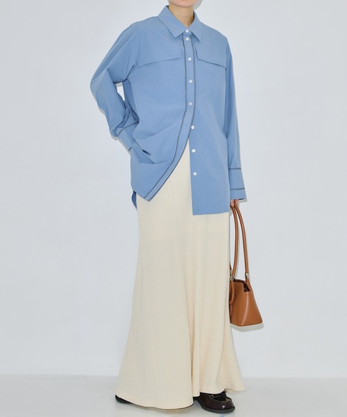 PUBLIC TOKYO(パブリックトウキョウ)の「【残りわずか】ジャジースウェットマーメードスカート(スカート・レディース・アイボリー/グレー・1/2)」の8枚目の写真