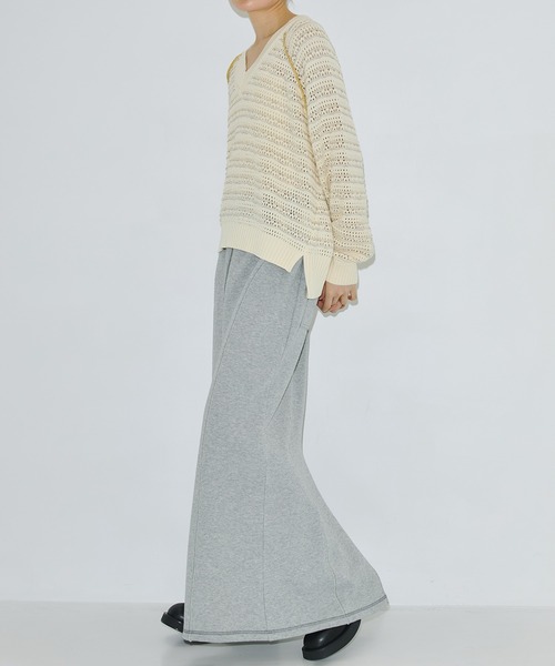 PUBLIC TOKYO(パブリックトウキョウ)の「【残りわずか】ジャジースウェットマーメードスカート(スカート・レディース・アイボリー/グレー・1/2)」の17枚目の写真