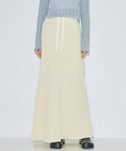 PUBLIC TOKYO(パブリックトウキョウ)の「【残りわずか】ジャジースウェットマーメードスカート(スカート・レディース・アイボリー/グレー・1/2)」の6枚目の写真