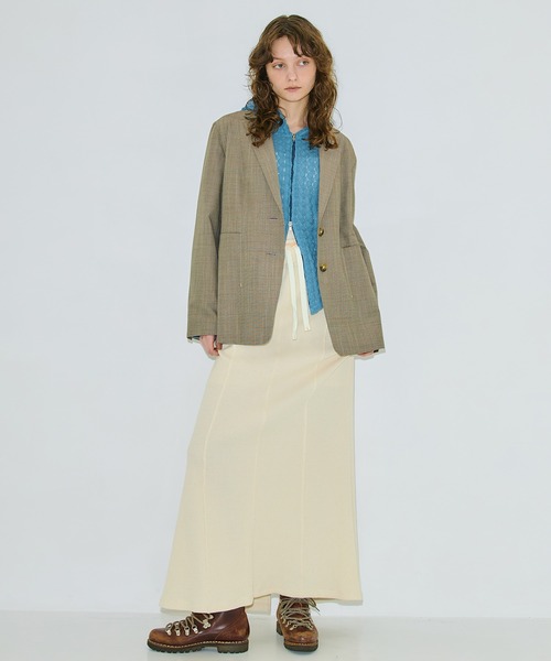 PUBLIC TOKYO(パブリックトウキョウ)の「【残りわずか】ジャジースウェットマーメードスカート(スカート・レディース・アイボリー/グレー・1/2)」の4枚目の写真