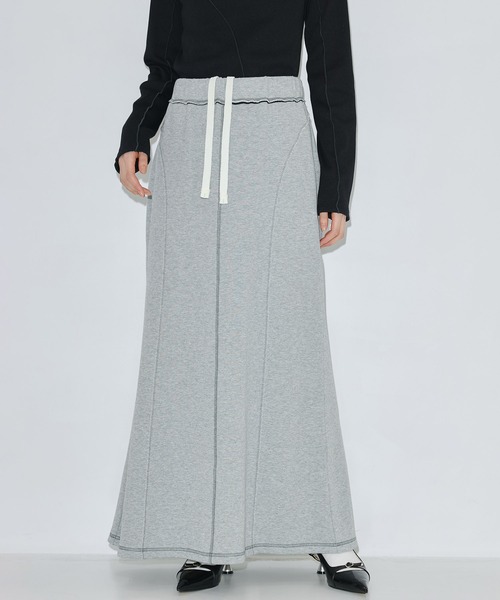 PUBLIC TOKYO(パブリックトウキョウ)の「【残りわずか】ジャジースウェットマーメードスカート(スカート・レディース・アイボリー/グレー・1/2)」の18枚目の写真