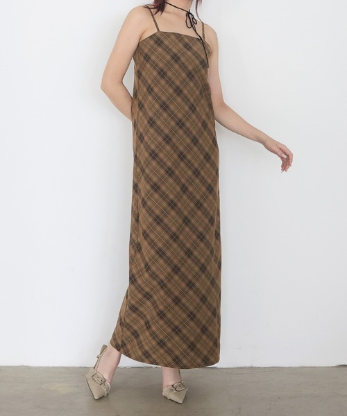 Mili affinity(ミリアフィニティー)の「【入荷禁止】チェックキャミワンピース(ワンピース・レディース・ブラック/ベージュ/レッド/ブラウン・FREE)」の15枚目の写真