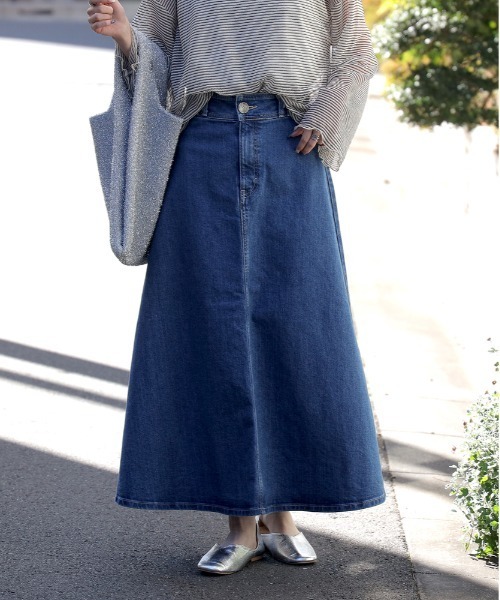 SOMETHING（サムシング）の「【SOMETHING】スプレッドスカート（スカート・レディース・ダークインディゴブルー・M/L）」の2枚目の写真