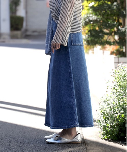 SOMETHING（サムシング）の「【SOMETHING】スプレッドスカート（スカート・レディース・ダークインディゴブルー・M/L）」の4枚目の写真