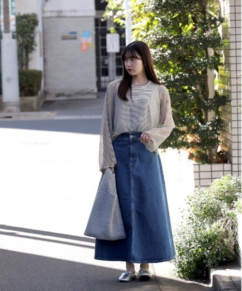 SOMETHING（サムシング）の「【SOMETHING】スプレッドスカート（スカート・レディース・ダークインディゴブルー・M/L）」の5枚目の写真