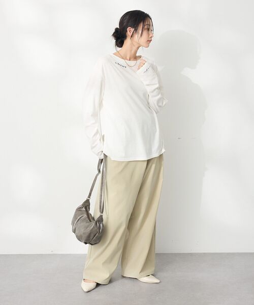 CRAFT STANDARD BOUTIQUE（クラフトスタンダードブティック）の「ラップコクーンパンツ（スラックス・レディース・ベージュ/チャコールグレー・L/M）」の7枚目の写真