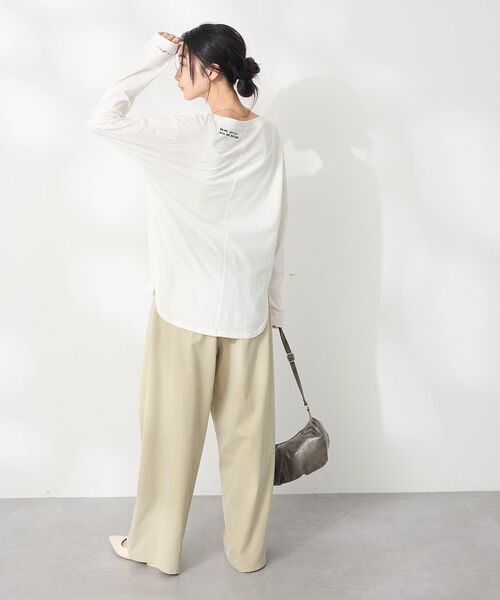 CRAFT STANDARD BOUTIQUE（クラフトスタンダードブティック）の「ラップコクーンパンツ（スラックス・レディース・ベージュ/チャコールグレー・L/M）」の9枚目の写真