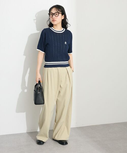 CRAFT STANDARD BOUTIQUE（クラフトスタンダードブティック）の「ラップコクーンパンツ（スラックス・レディース・ベージュ/チャコールグレー・L/M）」の13枚目の写真