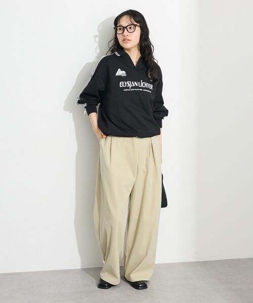 CRAFT STANDARD BOUTIQUE（クラフトスタンダードブティック）の「ラップコクーンパンツ（スラックス・レディース・ベージュ/チャコールグレー・L/M）」の15枚目の写真