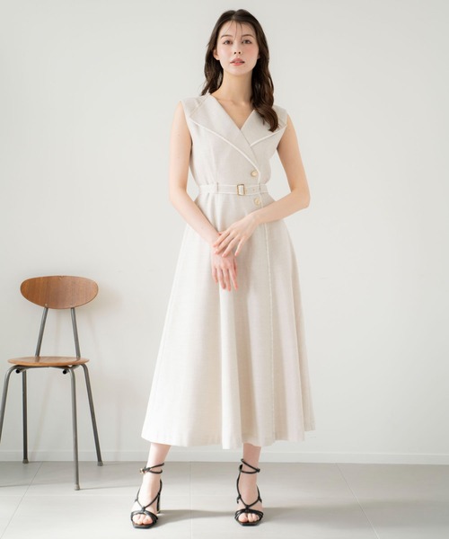 NOELA（ノエラ）の「フリンジサマーツイードワンピース（ワンピース・レディース・ベージュ/その他1・S/M）」の4枚目の写真