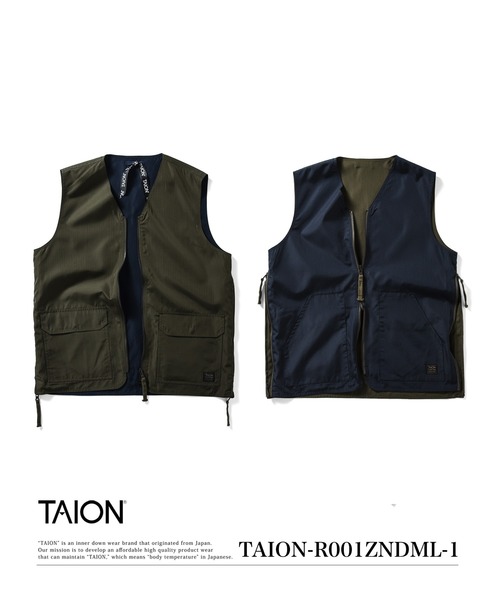 TAION（タイオン）の「【TAION(タイオン)】〈ユニセックス〉ノンダウン ミリタリー リバーシブル Vネック ベスト（ベスト・メンズ・その他3/オフホワイト/ブラック/ダークネイビー/ダークグリーン系/オリーブ/ダークオリーブ・M/S/L/XL）」の17枚目の写真