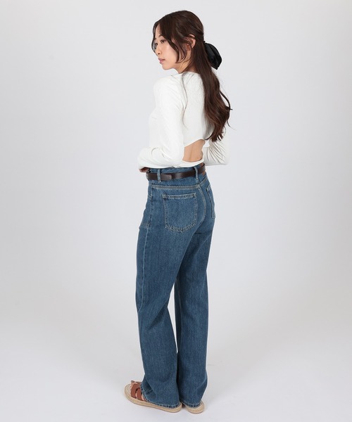 SUWDEE(スーディー)の「back open rib pullover(Tシャツ/カットソー・レディース・ホワイト/ブラック・FREE)」の3枚目の写真