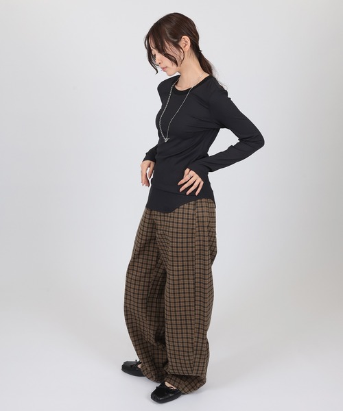 SUWDEE(スーディー)の「back open rib pullover(Tシャツ/カットソー・レディース・ホワイト/ブラック・FREE)」の6枚目の写真