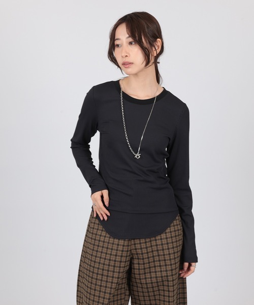 SUWDEE(スーディー)の「back open rib pullover(Tシャツ/カットソー・レディース・ホワイト/ブラック・FREE)」の7枚目の写真