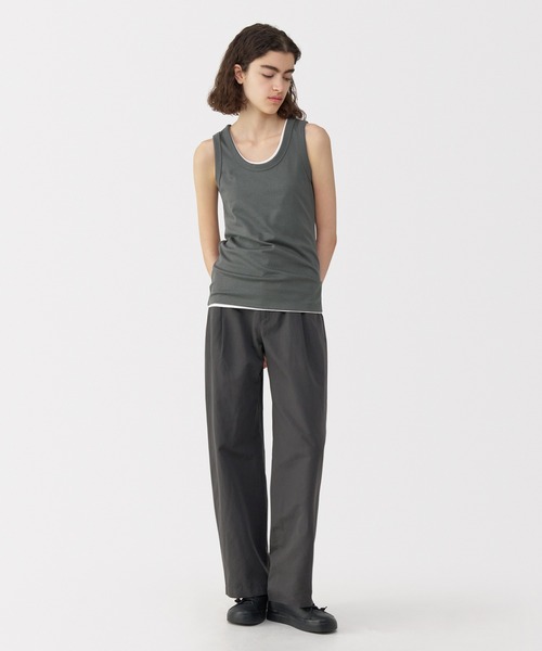 MUJI Labo(ムジラボ)の「〔MUJI Labo〕婦人 リネン混タンクトップ(タンクトップ・レディース・オフホワイト/ダークグレー・S/M/L/XL)」の2枚目の写真