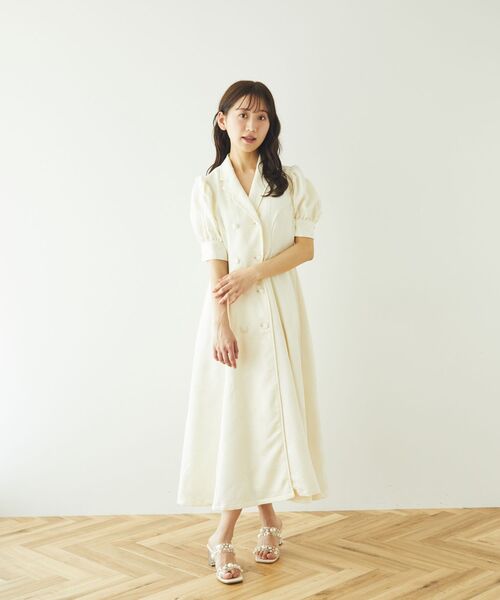 Areeam（アリーム）の「ジャガードトレンチワンピース（ワンピース・レディース・オフホワイト・MEDIUM/LARGE）」の3枚目の写真