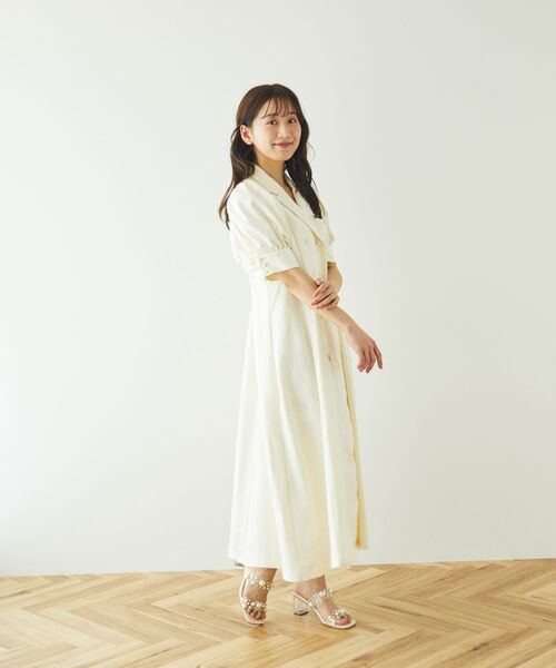 Areeam（アリーム）の「ジャガードトレンチワンピース（ワンピース・レディース・オフホワイト・MEDIUM/LARGE）」の4枚目の写真