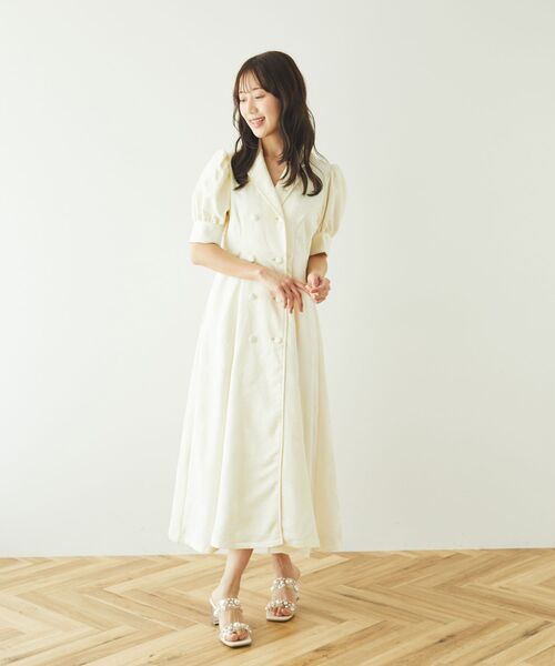 Areeam（アリーム）の「ジャガードトレンチワンピース（ワンピース・レディース・オフホワイト・MEDIUM/LARGE）」の5枚目の写真