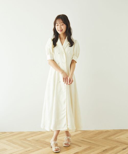 Areeam（アリーム）の「ジャガードトレンチワンピース（ワンピース・レディース・オフホワイト・MEDIUM/LARGE）」の6枚目の写真