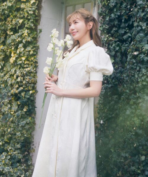 Areeam（アリーム）の「ジャガードトレンチワンピース（ワンピース・レディース・オフホワイト・MEDIUM/LARGE）」の8枚目の写真