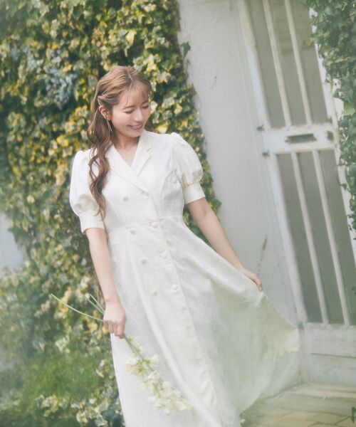 Areeam（アリーム）の「ジャガードトレンチワンピース（ワンピース・レディース・オフホワイト・MEDIUM/LARGE）」の10枚目の写真