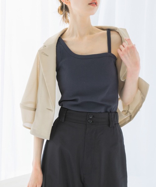 年末のプロモーション大特価！ 抗菌防臭カップ付デザインタンクトップ（タンクトップ）｜URBAN トップス