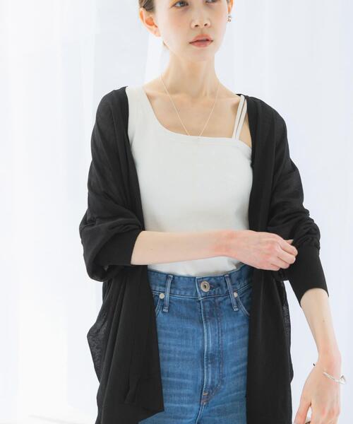 URBAN RESEARCH ROSSO WOMEN（アーバンリサーチ　ロッソ）の「抗菌防臭カップ付デザインタンクトップ（タンクトップ・レディース・ベージュ系その他/オフホワイト/チャコールグレー・FREE）」の11枚目の写真
