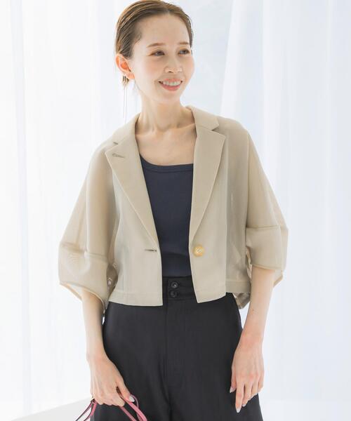 URBAN RESEARCH ROSSO WOMEN（アーバンリサーチ　ロッソ）の「抗菌防臭カップ付デザインタンクトップ（タンクトップ・レディース・ベージュ系その他/オフホワイト/チャコールグレー・FREE）」の19枚目の写真