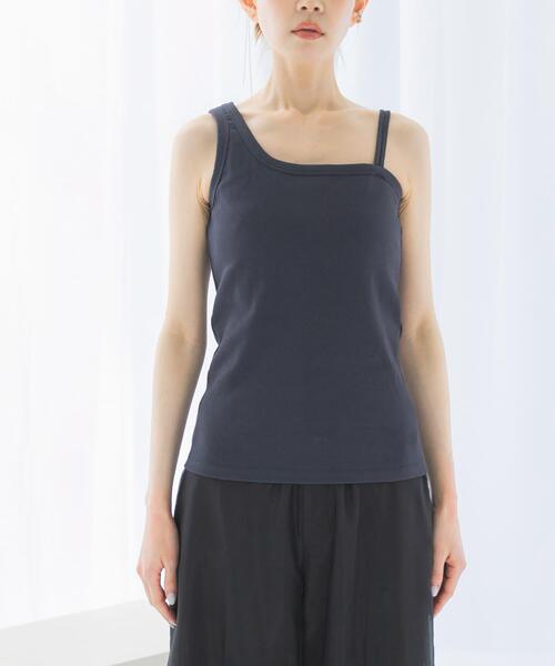 URBAN RESEARCH ROSSO WOMEN（アーバンリサーチ　ロッソ）の「抗菌防臭カップ付デザインタンクトップ（タンクトップ・レディース・ベージュ系その他/オフホワイト/チャコールグレー・FREE）」の21枚目の写真