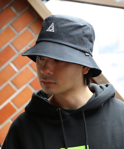 HUF（ハフ）の「HUF トライアングル バケットハット（ハット・メンズ・ブラック/ナチュラル・S/M/L/XL）」の4枚目の写真