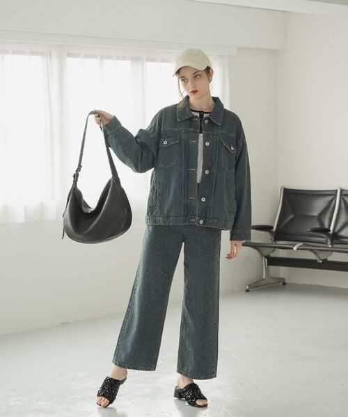 RETRO GIRL（レトロガール）の「BIGデニムJK（デニムジャケット・レディース・ブラック/ブルー系その他/ダークブルー・FREE）」の8枚目の写真