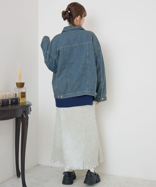 RETRO GIRL（レトロガール）の「BIGデニムJK（デニムジャケット・レディース・ブラック/ブルー系その他/ダークブルー・FREE）」の15枚目の写真