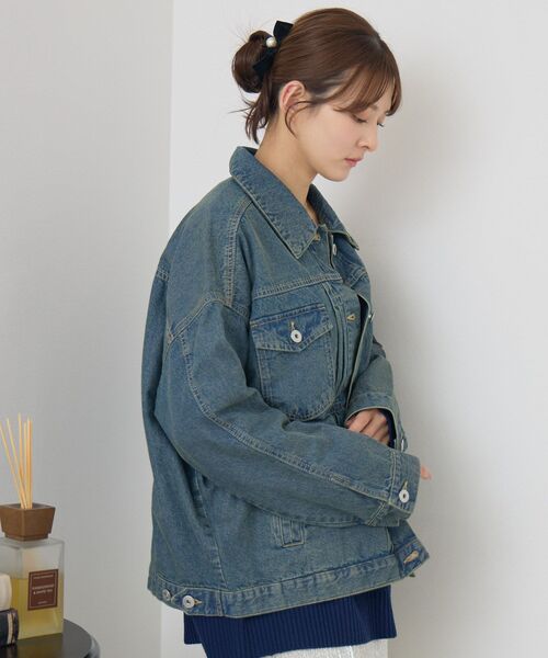 RETRO GIRL（レトロガール）の「BIGデニムJK（デニムジャケット・レディース・ブラック/ブルー系その他/ダークブルー・FREE）」の17枚目の写真